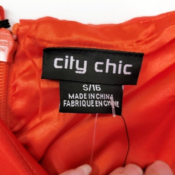 NWT City Chic Sexy Overlay Maxi Dress in Fire Cracker Size S/16 - Picture 10 of 12